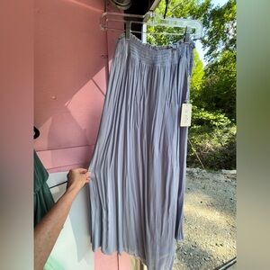 LA MIEL sky blue Maxi Skirt with Smocked Waist NWT size small